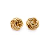 9ct yellow gold knot stud earrings