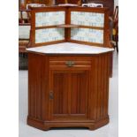 Edwardian marble top corner washstand