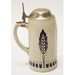 Early German ceramic beer stein