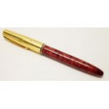 Vintage Platignum mottled red fountain pen