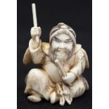 Japanese carved ivory okimono