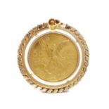 Mexican 50 Pesos gold coin pendant