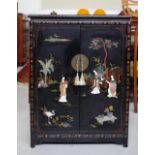 Chinese black lacquered cabinet