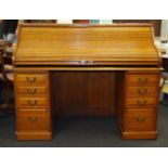 Vintage oak roll top desk