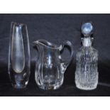 A good Orrefors cut crystal water jug