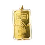 Gold bullion and 18ct gold pendant