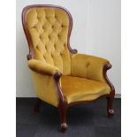 Victorian rococo style grandfather chair