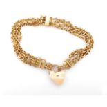 Antique 9ct rose gold four strand bracelet