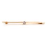 Antique 15ct rose gold and diamond bar brooch