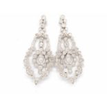 Edwardian style diamond drop earrings