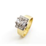 Diamond and 18ct yellow gold ring