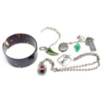 Silver and and gemstone jewellery group