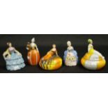 Collection five ceramic decorative bowls