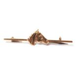 Yellow gold 9carat horse head tie pin brooch