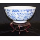 Large Chinese blue and white bowl