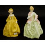 Two Royal Worcester young lady figurines