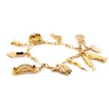 9ct yellow gold charm bracelet