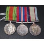 Three WWII miniature medal set