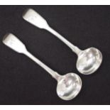 Pair George IV sterling silver condiment spoons