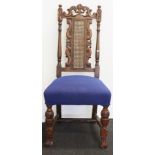 Decorative Edwardian style oak hall chair