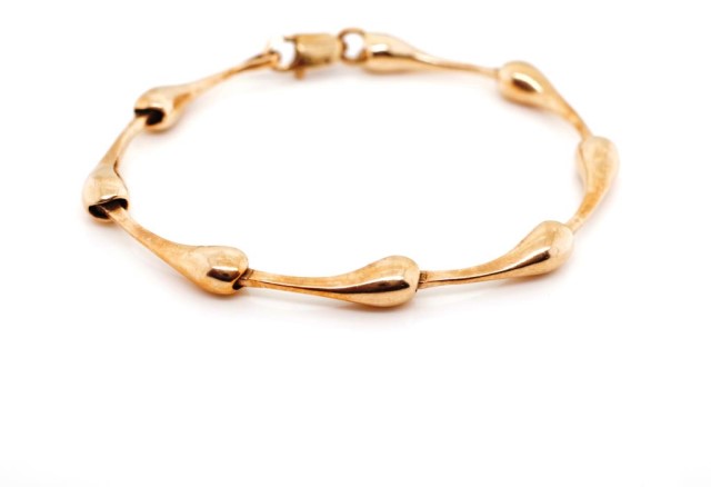 Modernist 9ct rose gold bracelet - Image 2 of 4