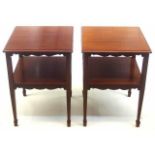 Pair of two tier side tables