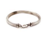 Silver "herringbone" chain link bracelet