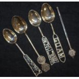 Four Chinese silver souvenir coffee spoons