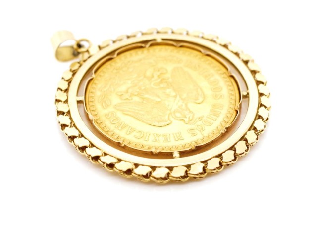 Mexican 50 Pesos gold coin pendant - Image 4 of 4