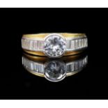 0.90ct Diamond and 18ct two tone gold ring