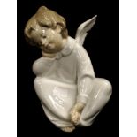 Lladro seated angel figurine