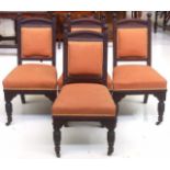 Four Edwardian dining chairs