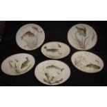 Set six Johnson 'Fish' dinner plates