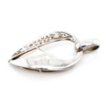 9ct white gold and pave diamond pendant