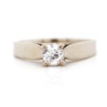 Solitaire diamond and 18ct white gold ring