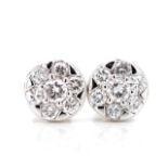 Diamond and 18ct white gold stud earrings