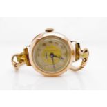 George V 9ct rose gold wrist watch