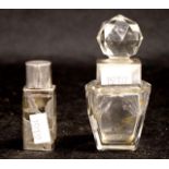 Two various silver overlay scent bottles