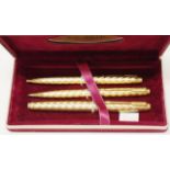 Parker 75 gold plated flamme three pen set