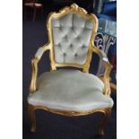 Louis style gilt wood armchair