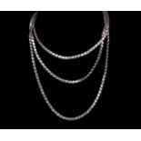 Opera length silver "Aleppo" chain necklace