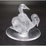 Lalique Two Swans crystal figure