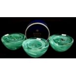 Set three Kosta Boda 'Atoll' Art Glass bowls