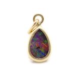 Opal doublet and yellow gold pendant / charm