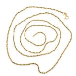 14ct yellow gold rope chain necklace