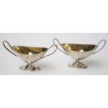 Pair of antique Dutch silver salts