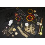 Quantity of various costume jewellery & watches