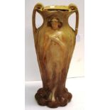 Large Austrian Art Nouveau terracotta vase