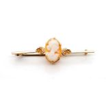 Antique cameo and 9ct yellow gold brooch