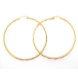 Large 9ct yellow gold hoop earrings